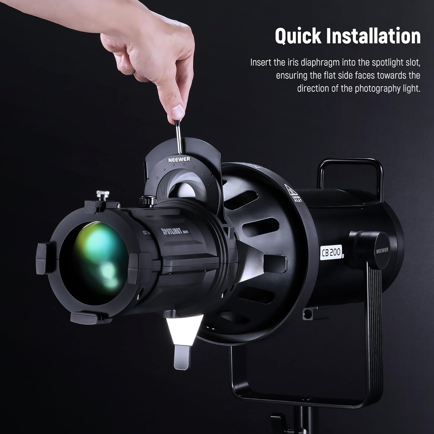 Detalle 2 de NEEWER Spotlight Mount Iris 5–60mm