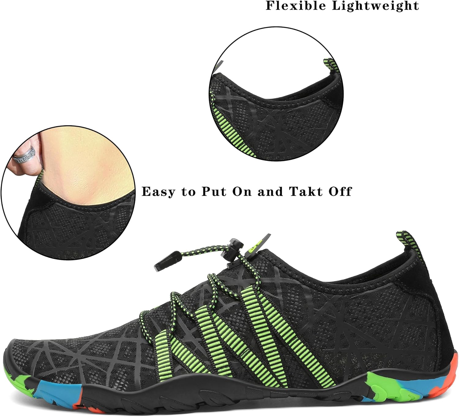 Detalle de SAGUARO Badeschuhe & Aquaschuhe für Damen, Herren und Kinder – Strandschuhe in GR.35–48