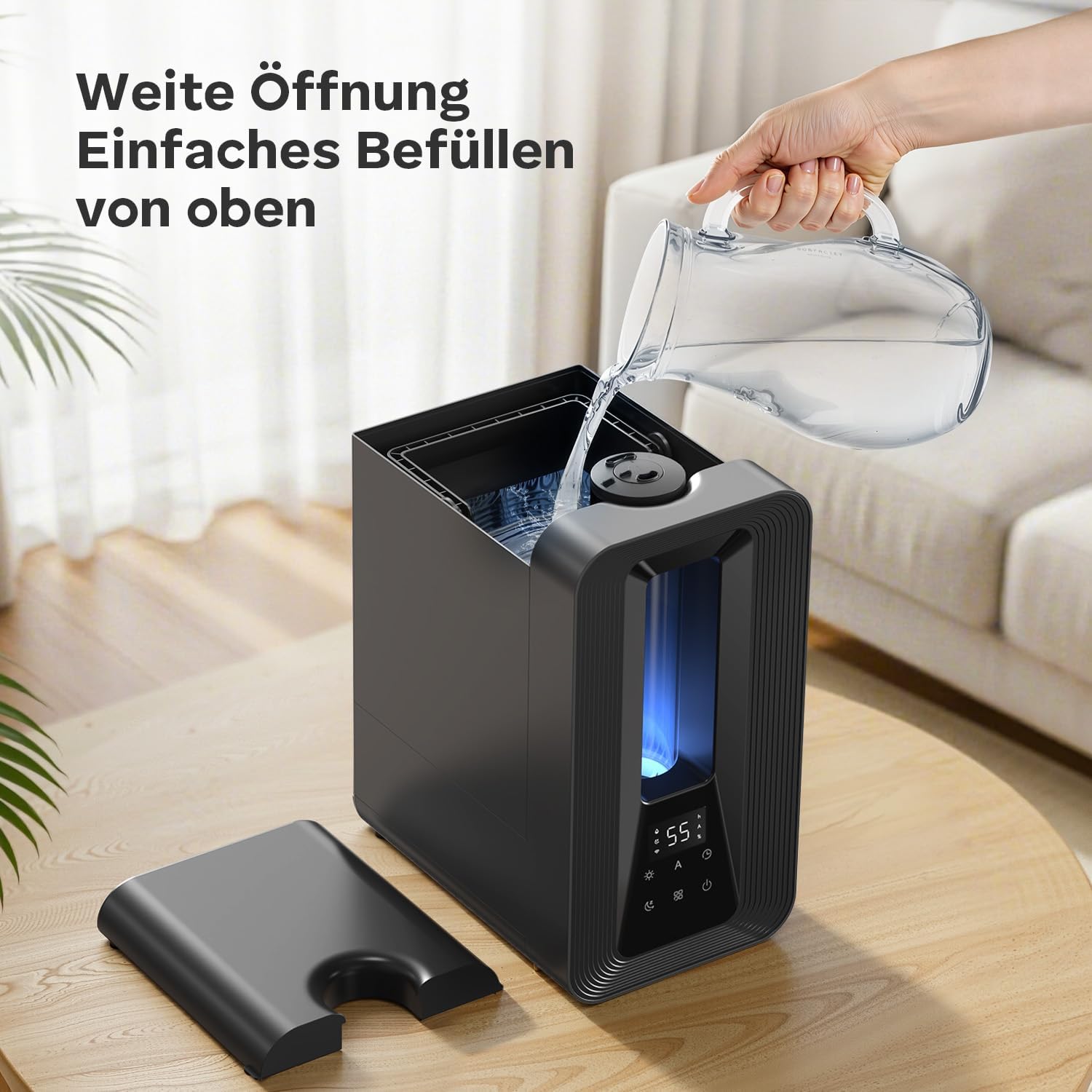 Thumbnail 6 de AROEVE 5L Top Fill Luftbefeuchter für Schlafzimmer – Ultraschall-Kühle Nebel mit Smart Hygrostat, Nachtlicht & Aroma