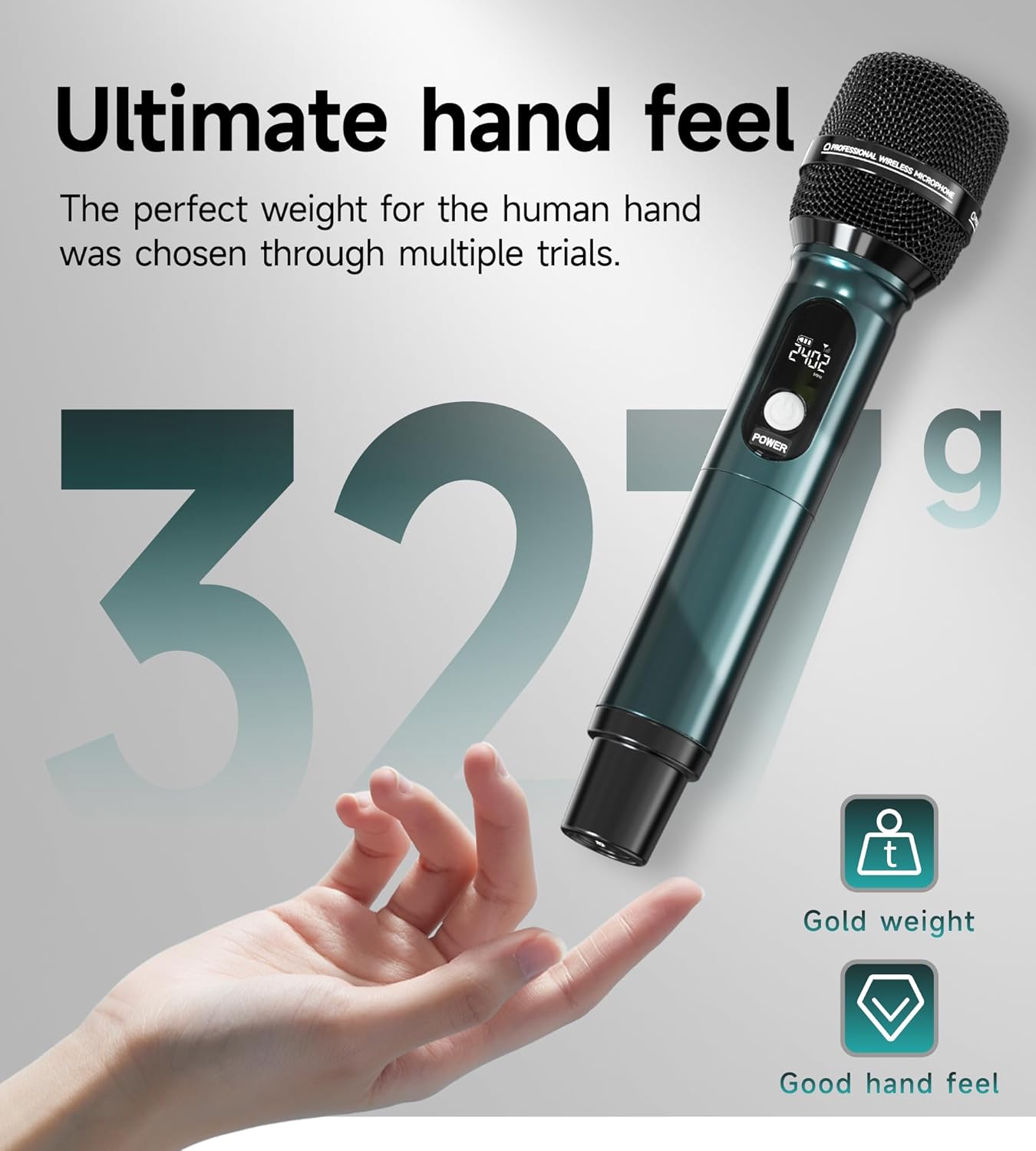 Detalle de ECHOMUSSY YA-02C Dual Wireless Microphones, 2.4G, 240 ft Range