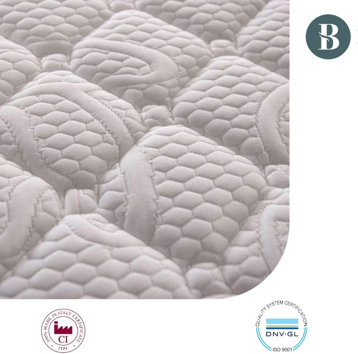 Detalle de Bedshire Essential Materasso Singolo 80x190 in Memory Foam HD – Ortodopedico, 23 cm, Cotone e Tessuto Traspirante, Made in Italy