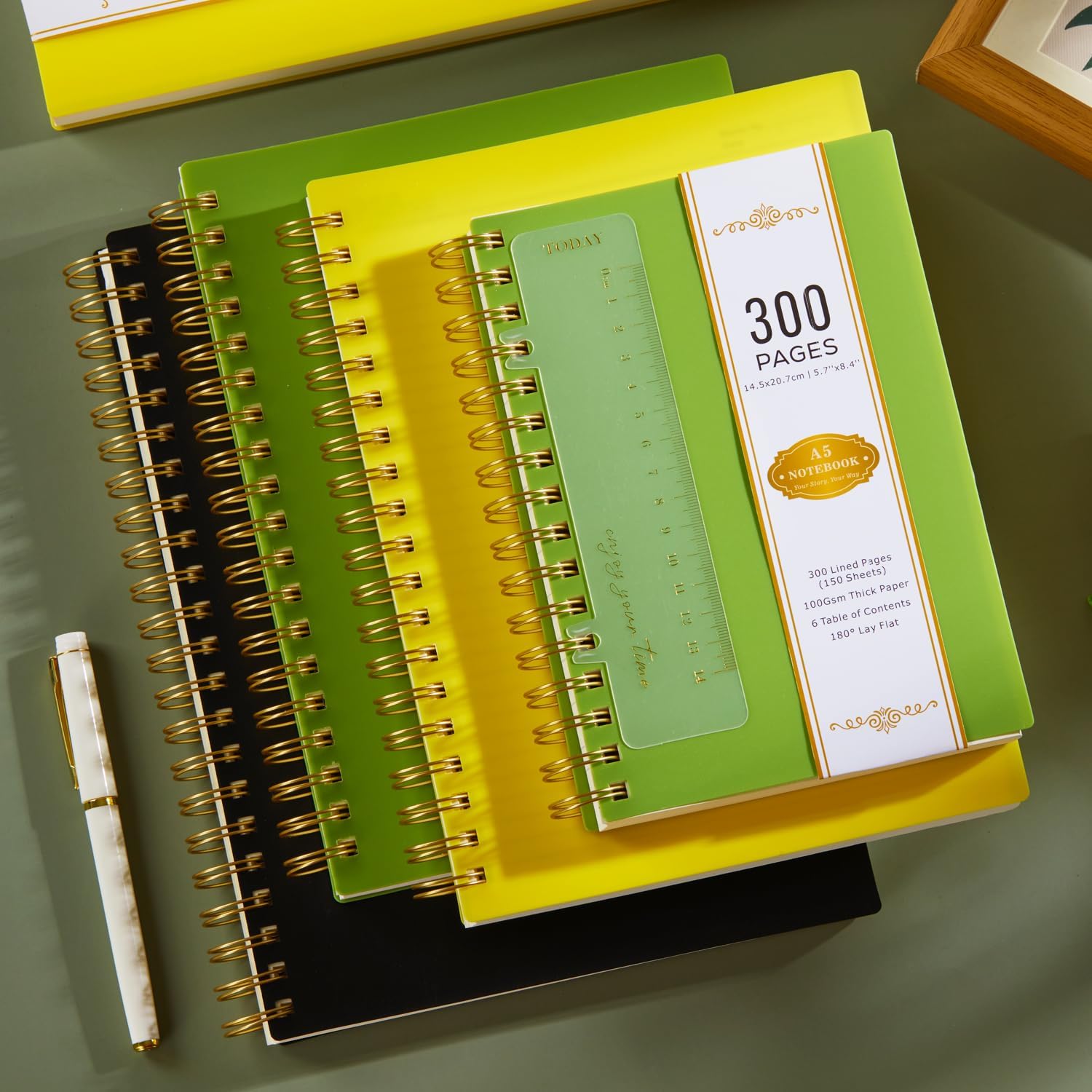 Detalle 2 de NIRMIRO B5 Spiral Notebook (Hardback PVC Cover) – 300 Pages, Lined 100gsm