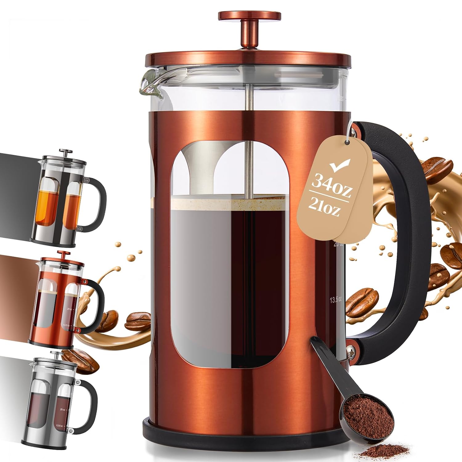 Detalle de Veken French Press 34oz 1 L