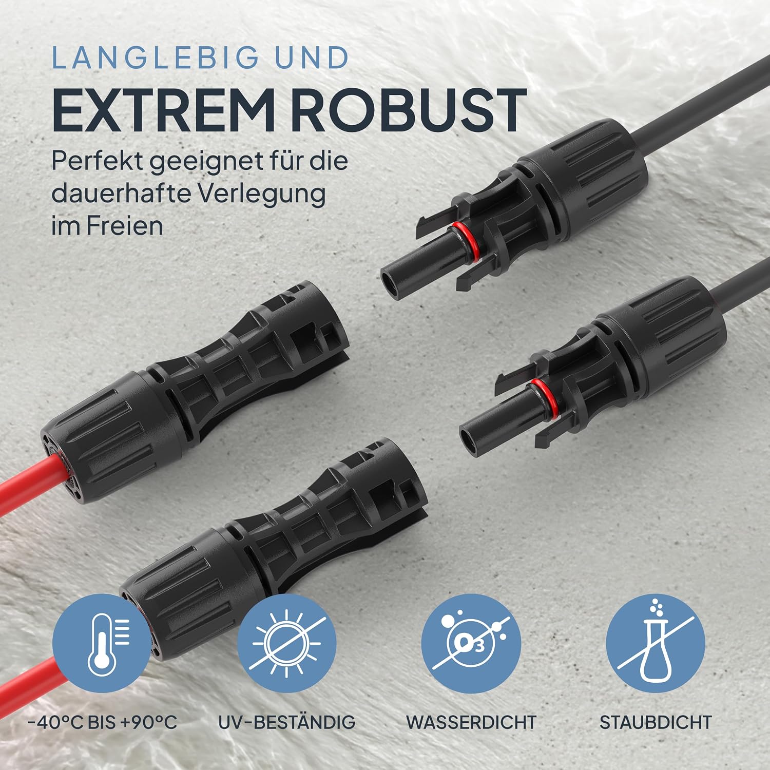Detalle de 2x Y-Stecker 6 mm² mit MC4 für Solarkabel – Y-Kabel Verteiler 2 auf 1, wasserdicht IP67