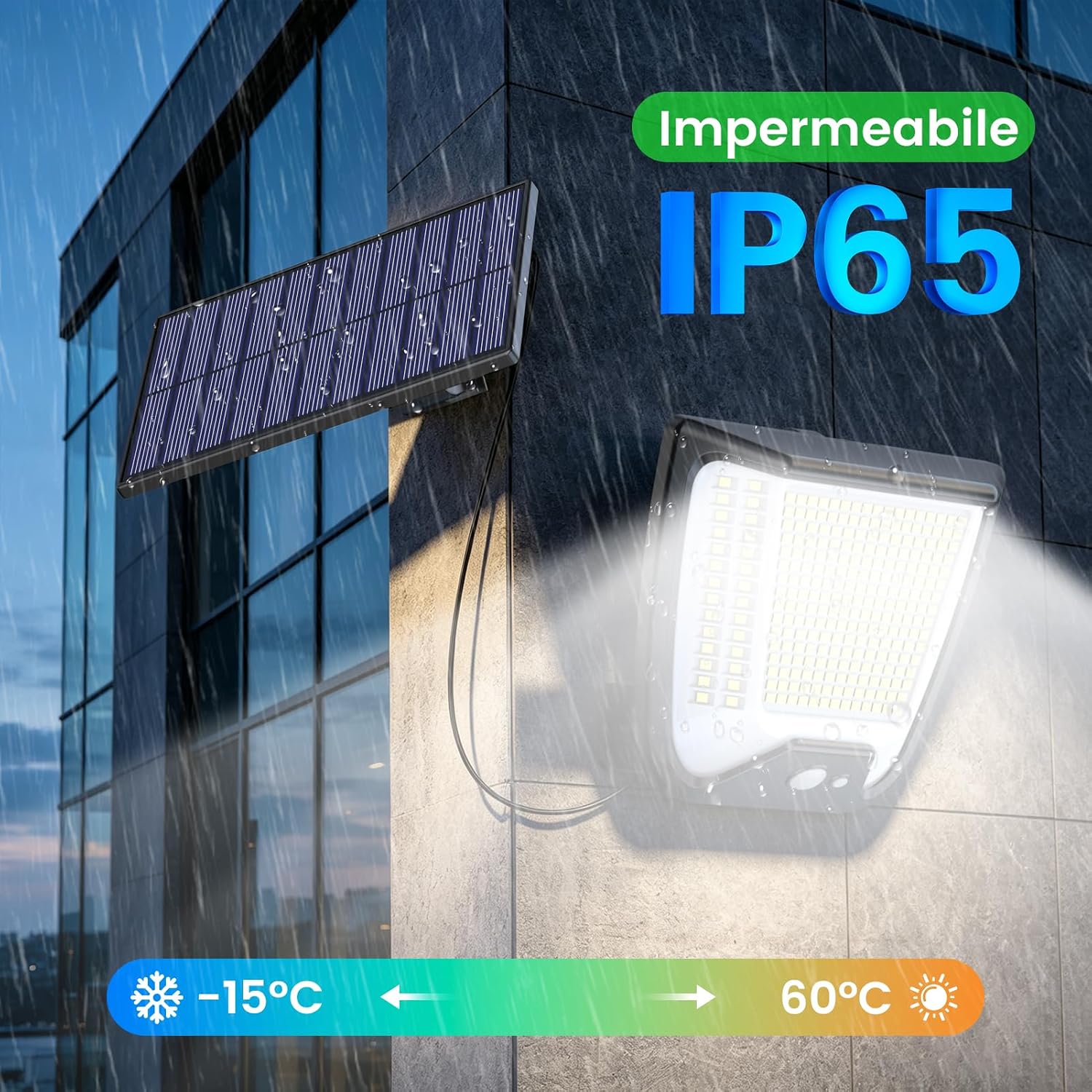 Detalle de Luce Solare LED Esterno con Pannello Vanranger — Faro Solar con Sensore movimento