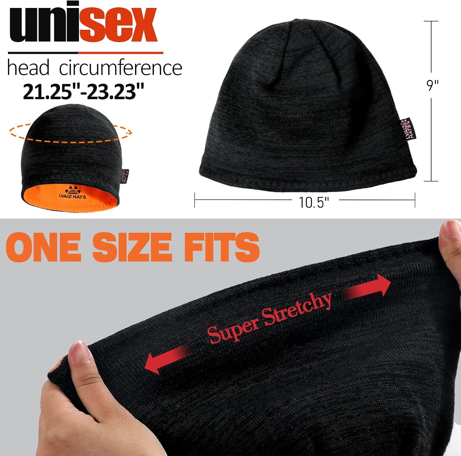 Detalle 2 de Fleece-Lined Beanie Hats, 3-Pack