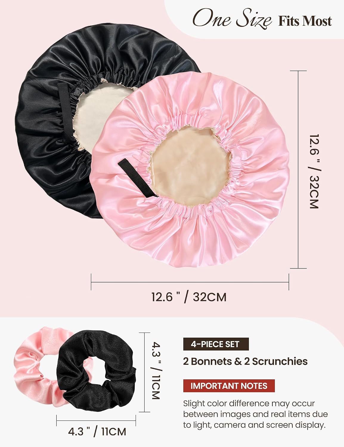 Detalle 2 de Adjustable satin hair bonnets, polyester satin