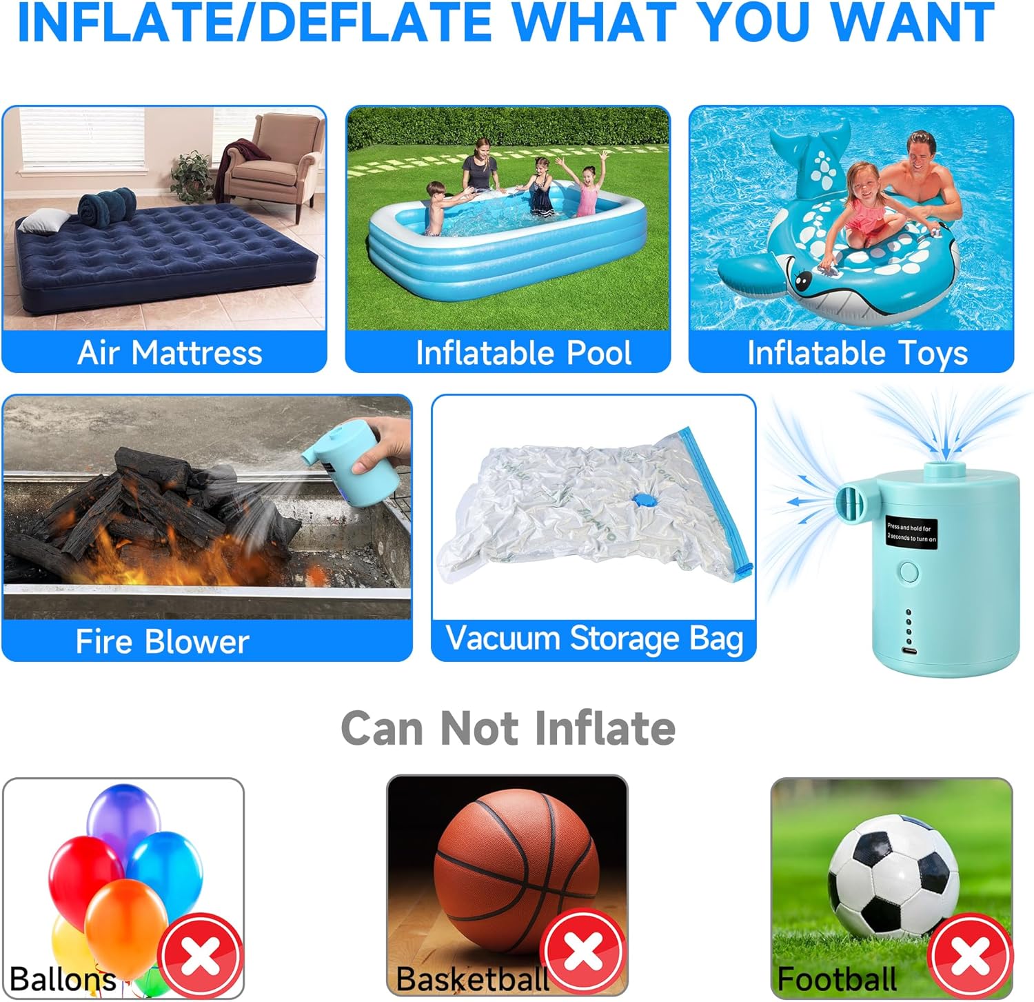 Detalle 2 de Electric Air Pump 4000mAh for Inflatables