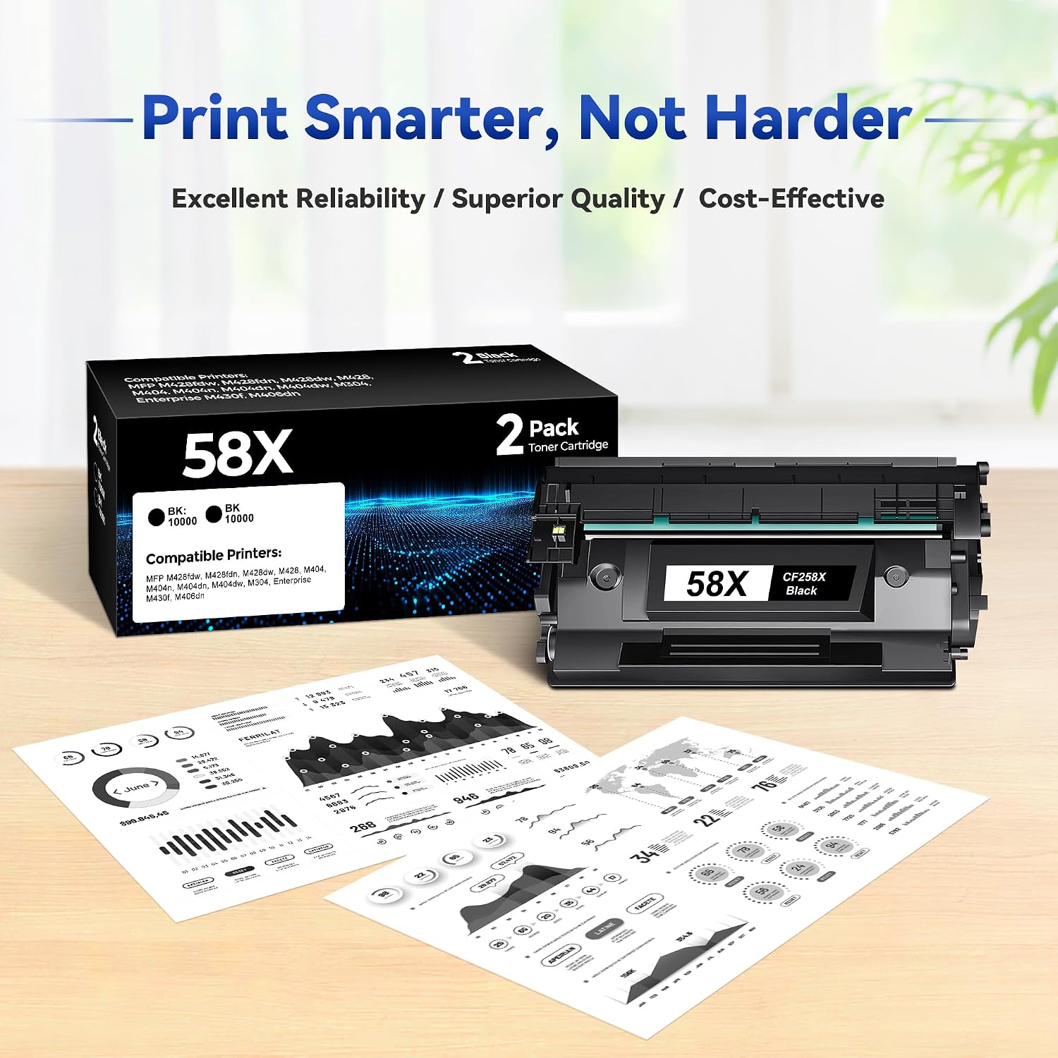 Thumbnail 6 de 58X CF258X 2-pack Toner Cartridge ๐จ