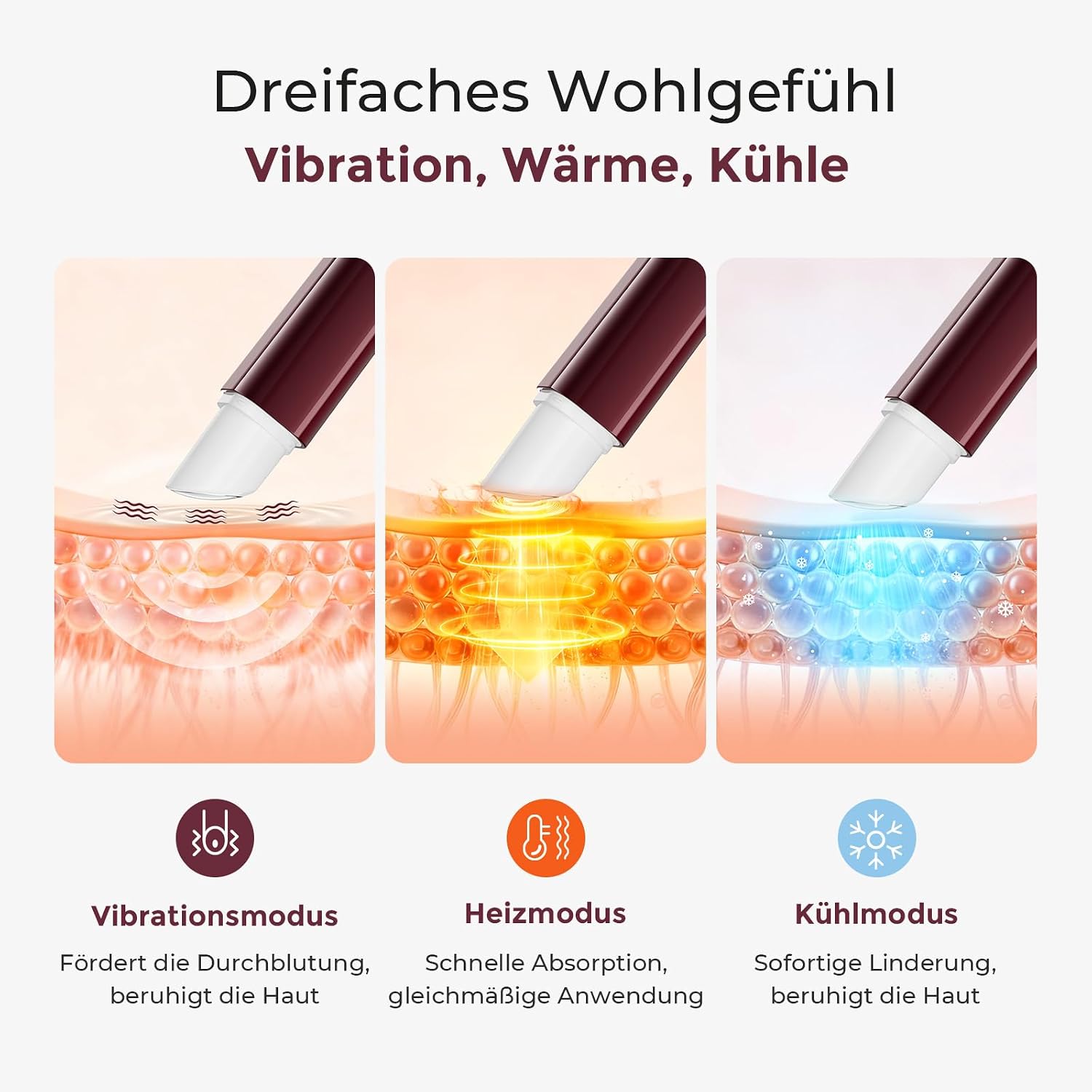 Detalle de Momcozy ComfortNip Brustwarzensalbe Stillen – 3-in-1 Wärme-/Kühl-/Vibrations-Stift mit Edelstahlkopf