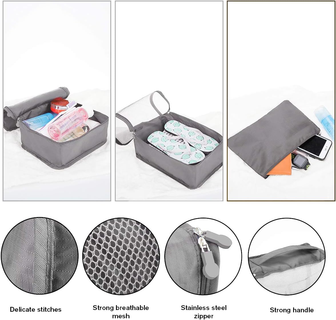 Detalle de Large Packing Cubes 12PCS Suitcase Organiser Bags