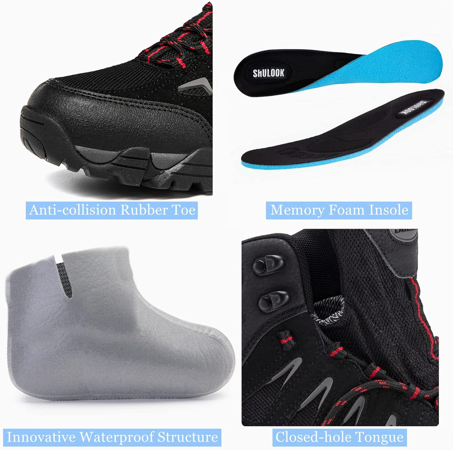 Thumbnail 3 de SHULOOK Men’s Waterproof Hiking Boots with SL-TEX Membrane, Non-Slip Mid-Top Traction