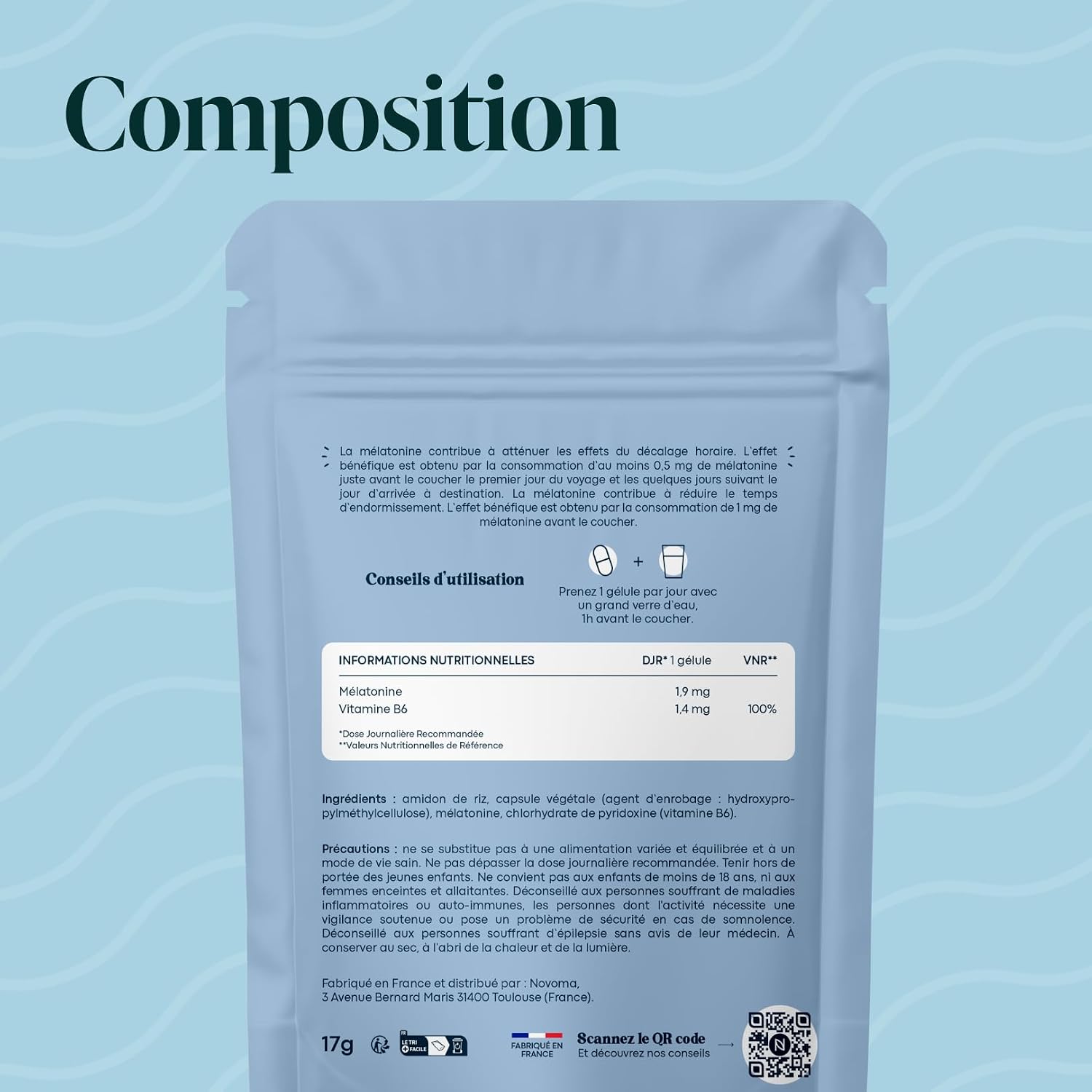 Thumbnail 6 de Mélatonine 1,9 mg Essentials by Novoma – Endormissement rapide et sommeil naturel