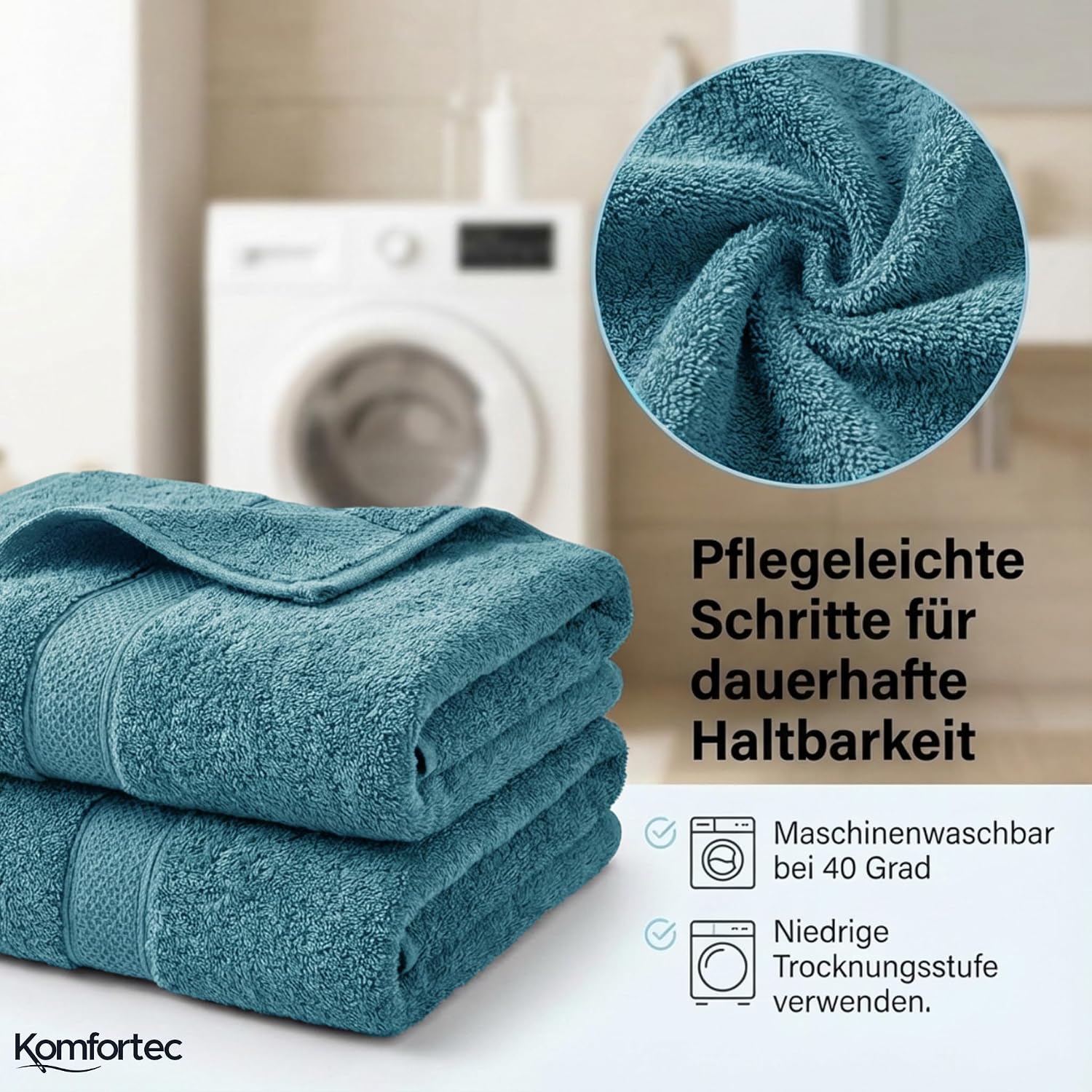 Detalle 1 de Komfortec 8er Handtuch Set 70x140 cm