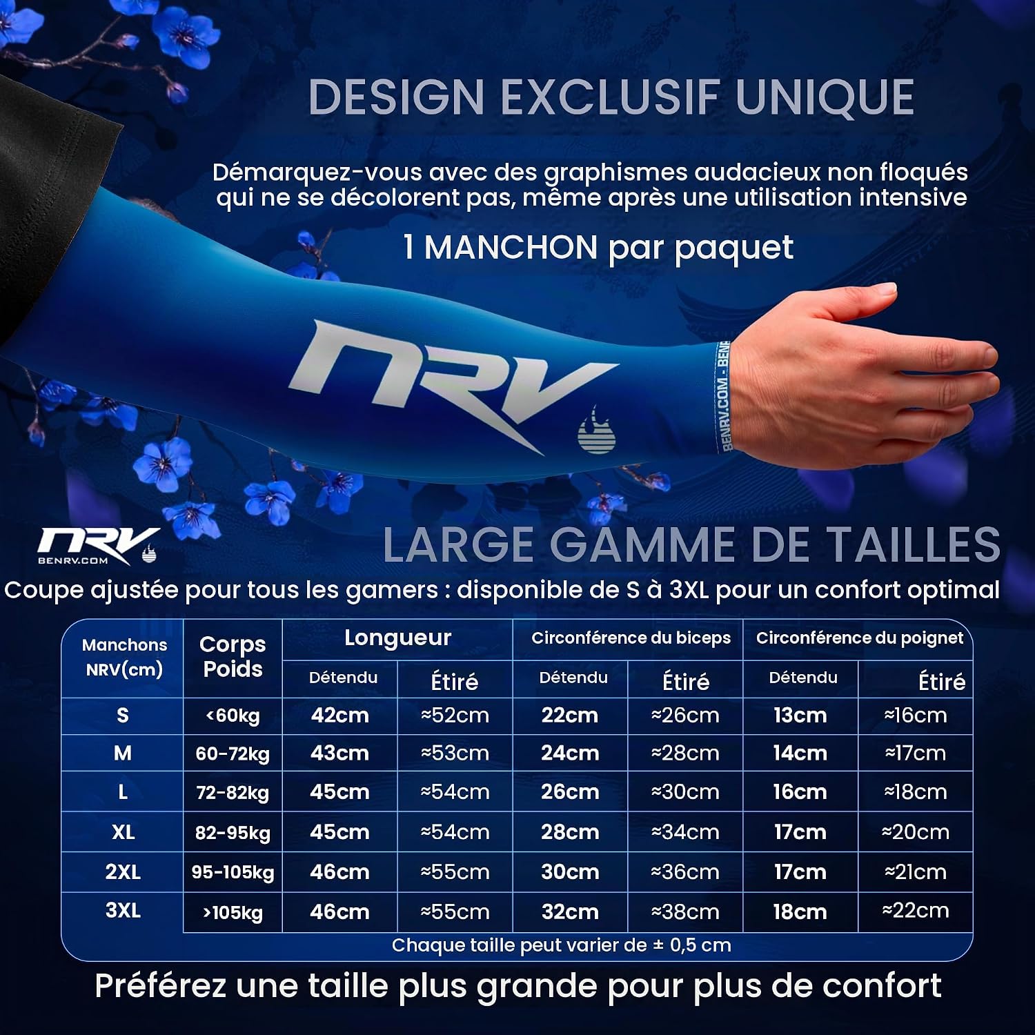 Thumbnail 2 de NRV Performance Edition gamingcompressiemanchet, ademend en wrijvingsarm