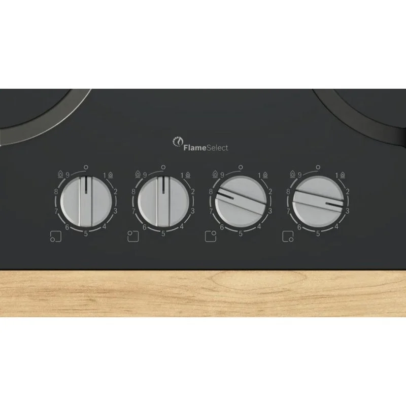 Detalle de Bosch Serie 6 PPP6A6I10 FlameSelect 60 cm: placa de gas negro con 9 niveles y 4 fuegos