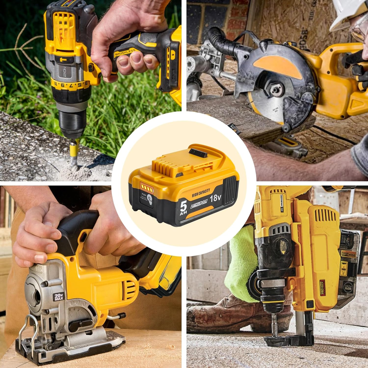 Thumbnail 6 de Waitley 18V 5.0Ah Replacement Battery for DeWalt drills