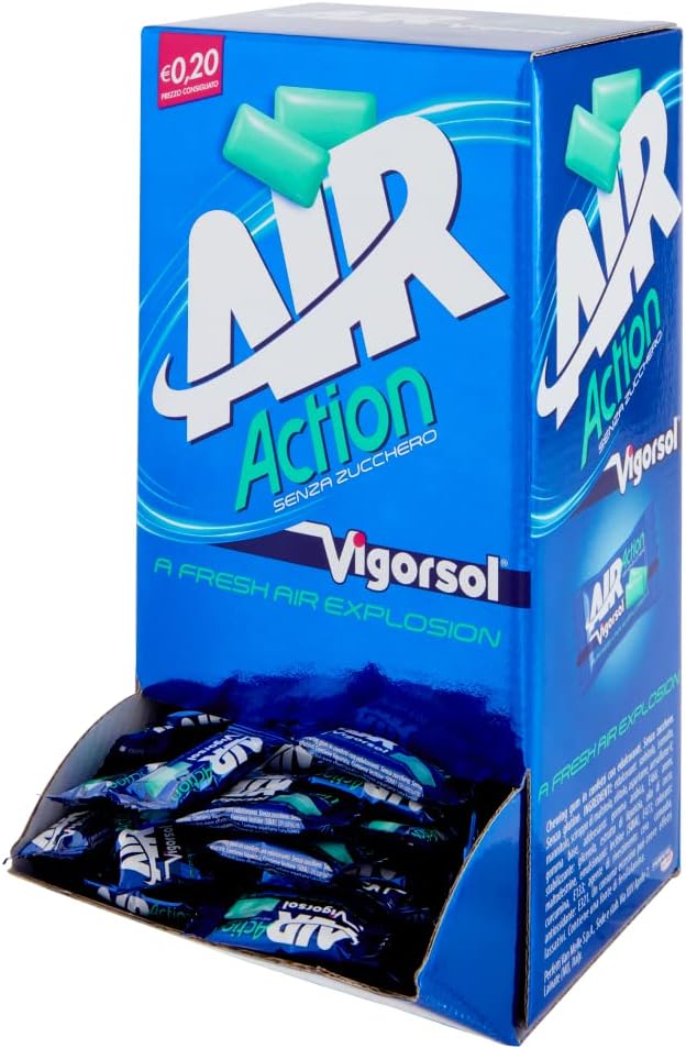Detalle de Vigorsol Air Action Gomme da Masticare Senza Zucchero al Gusto Menta – confezione da 500 pezzi