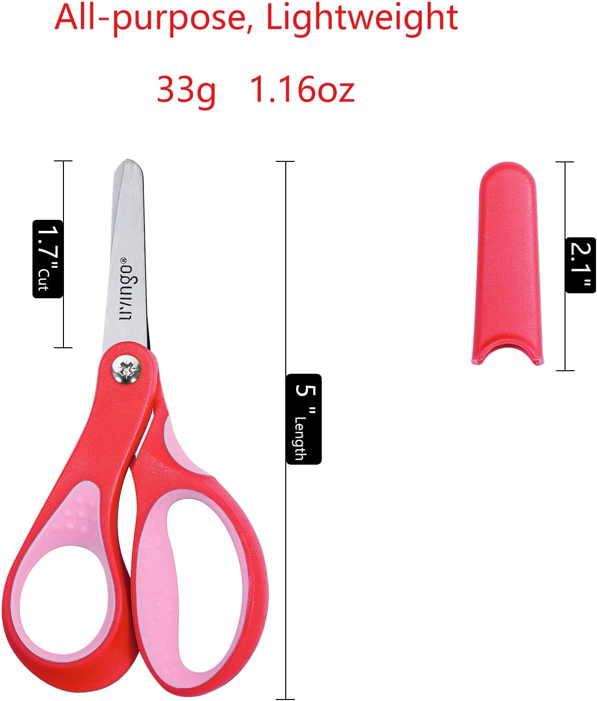 Thumbnail 1 de LIVINGO: Lot de 3 ciseaux de sécurité pour gauchers, 12,7 cm - Pointe émoussée - Jaune/Rose/Bleu