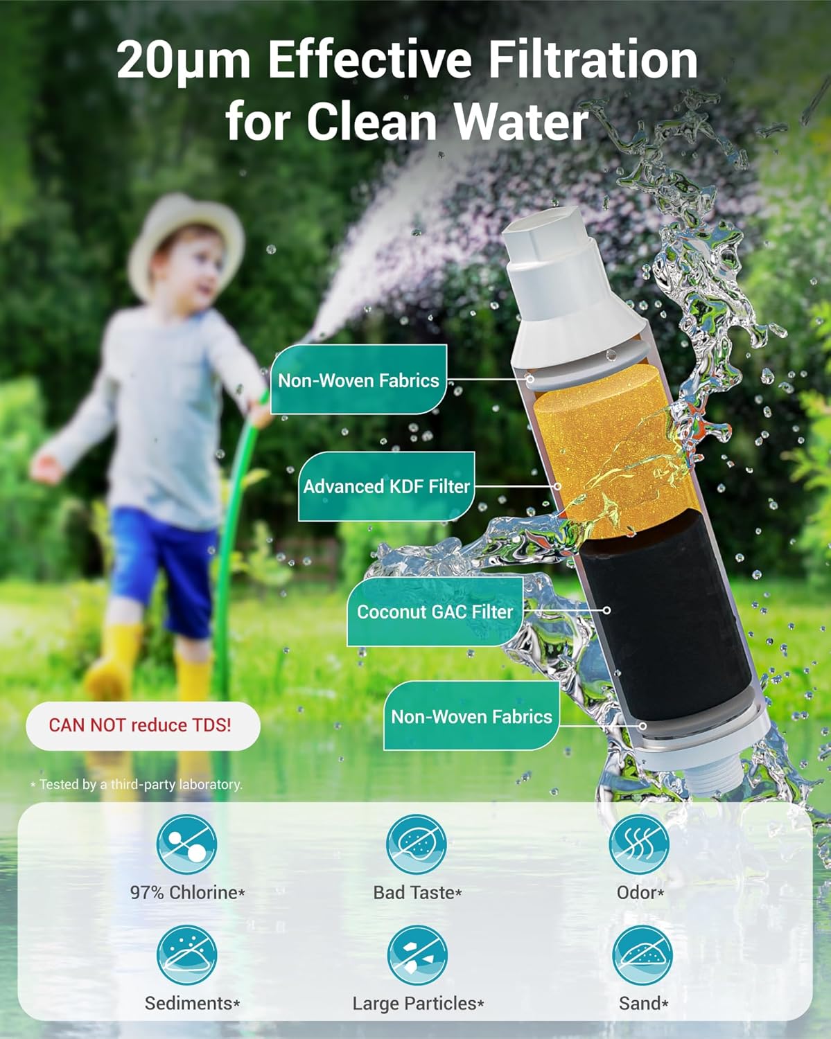 Detalle 2 de AQUA CREST filtro acqua per tubo giardino KDF