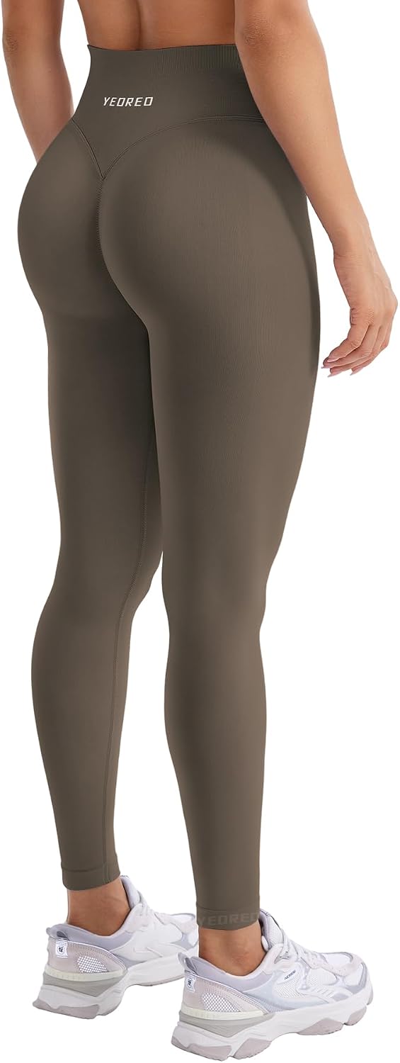 Detalle de YEOREO Damen Sport-Leggings Invisible Scrunch mit hohem Bund (90% Nylon, 10% Elasthan)