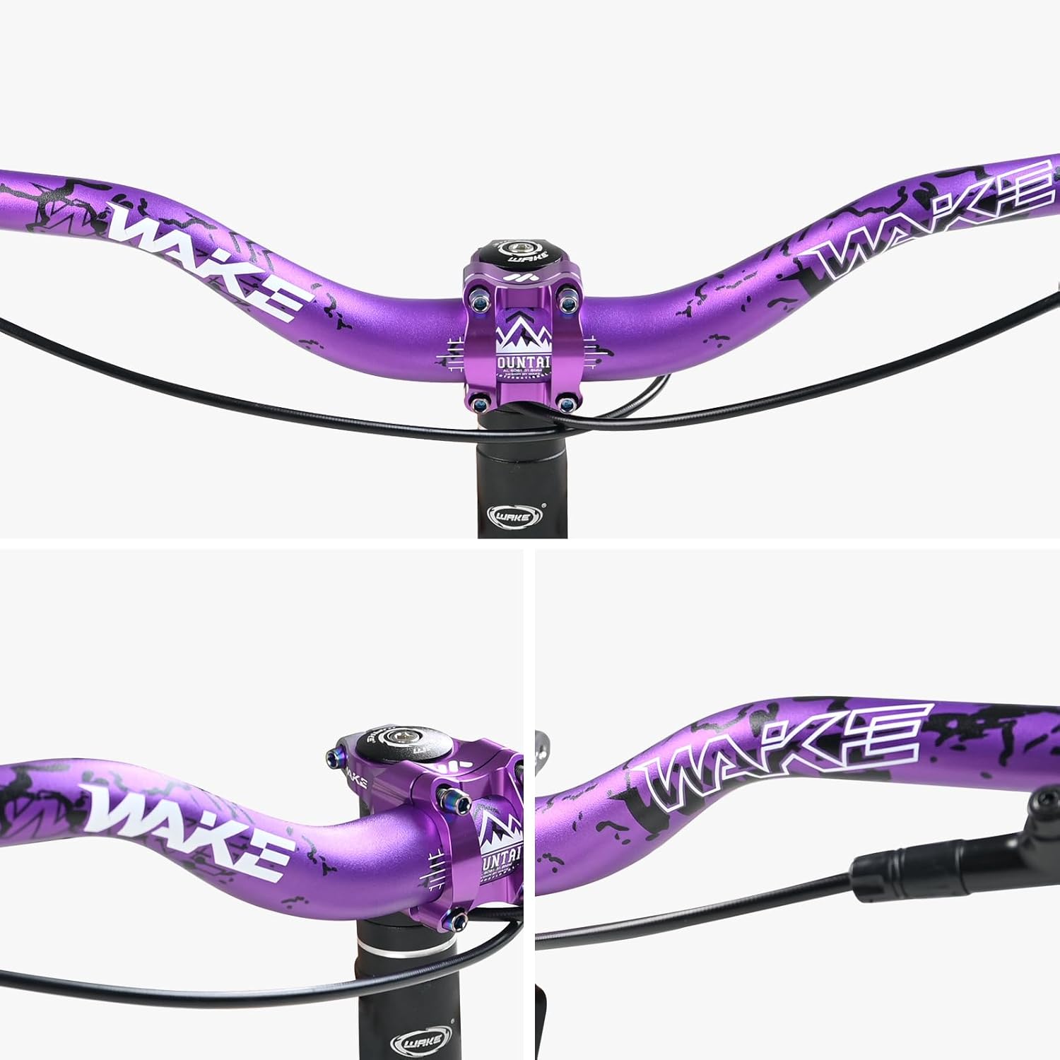 Thumbnail 6 de Wake Bike Handlebar 31.8mm x 780mm Extra Long Wide Riser Bar – 6061-T6 Aluminium, Purple