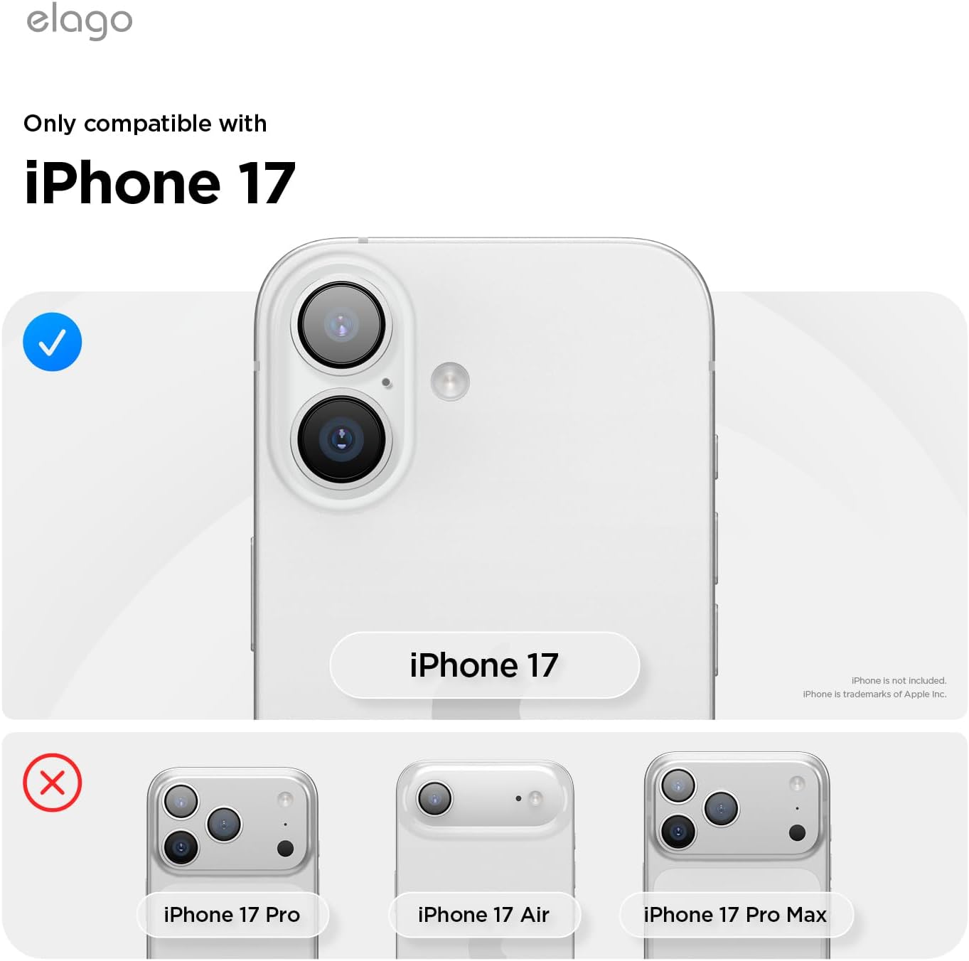 Thumbnail 1 de elago Pellicola protettiva in vetro temperato per iPhone 17 (9H), anti-impronta e antiurto – kit 2 pezzi