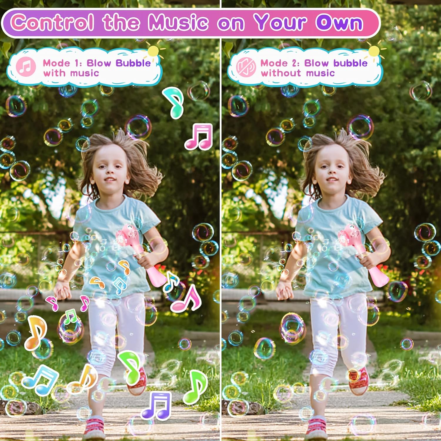 Thumbnail 2 de P PANACARE Panacare elektrische Seifenblasenmaschine mit Dinosaurier Bubble Stick – 8 Düsen, 4000+ Seifenblasen/Min & 360 ml Lösung