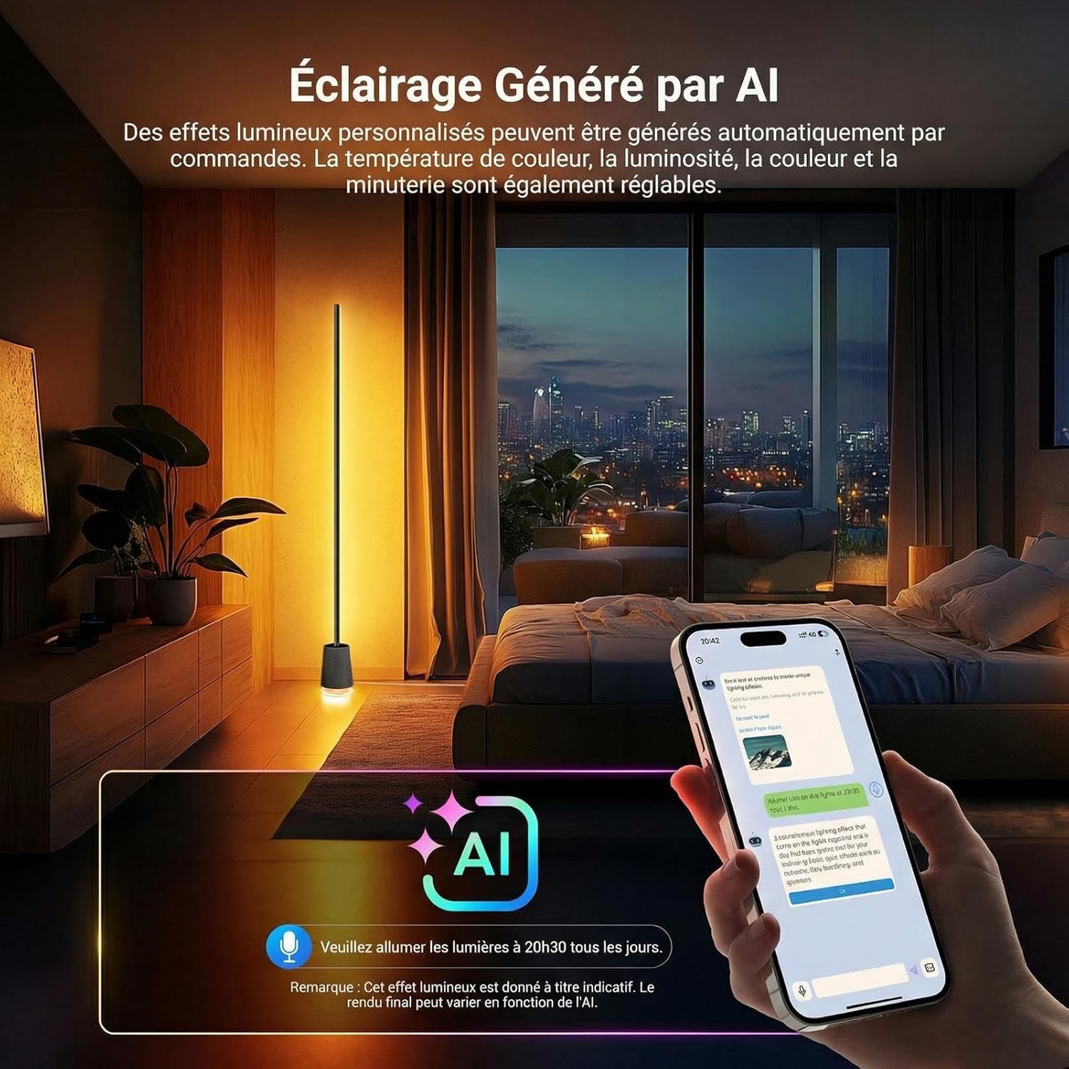 Thumbnail 2 de NEEWER NF06 Lampadaire intelligent LED RGBCW 1500 lm (165 cm) avec commande vocale, app et synchronisation musicale