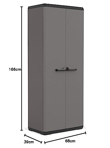 Detalle de Keter Armadio Alto Più, 68 x 39 x 166 cm, grigio – Organizza i tuoi ambienti