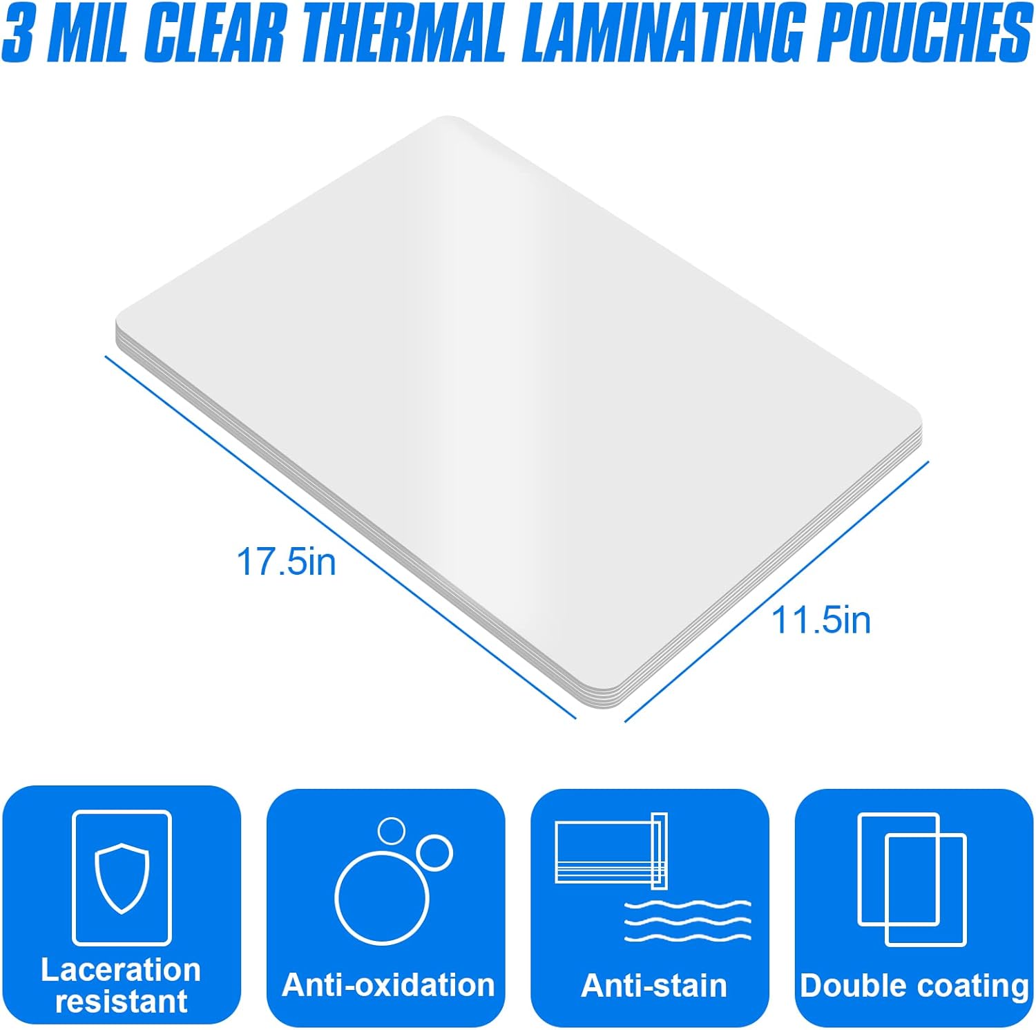 Detalle 2 de HERKKA 100 Pack Laminating Sheets 11.5 x 17.5 in 3 Mil