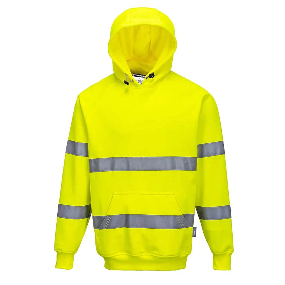 Detalle de Portwest B304 Hi Vis Hoodie Mens EN ISO 20471 Class 3 with Bio Motion Tape, 300g Polycotton, Orange (Size L)