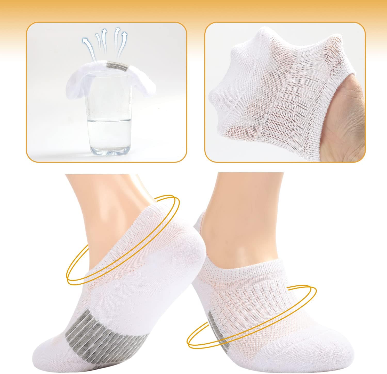 Thumbnail 3 de Blu Ninfee Trainer Ankle Socks for Women (6 Pairs) – Cushioned No Show Running & Gym Socks
