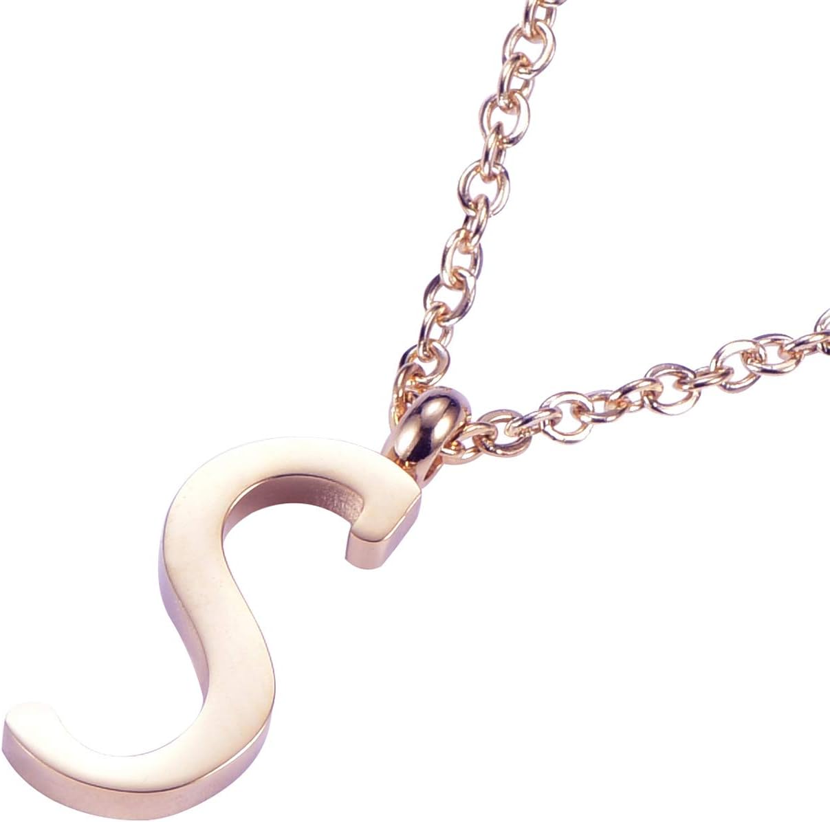 Detalle de Morella Collana da Donna in Acciaio Inox Oro Rosa con Ciondolo Lettera