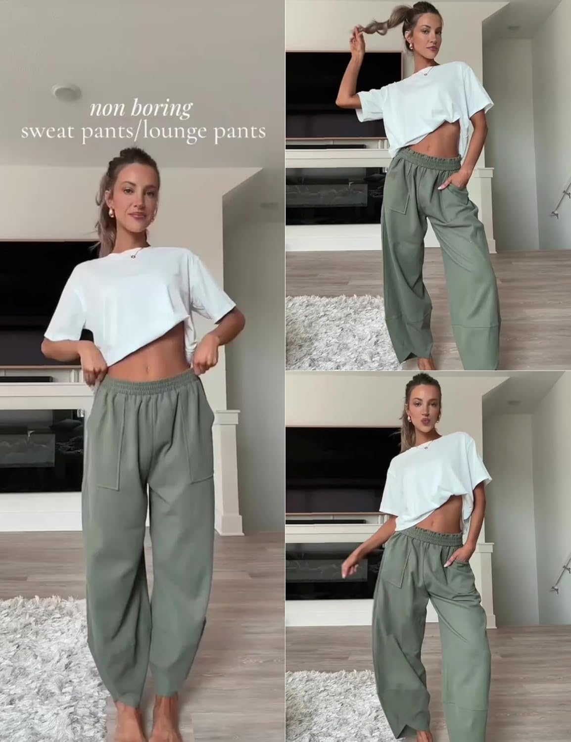 Thumbnail 3 de Xiaoxuemeng Women’s Baggy Wide Leg Palazzo Harem Pants with Pockets