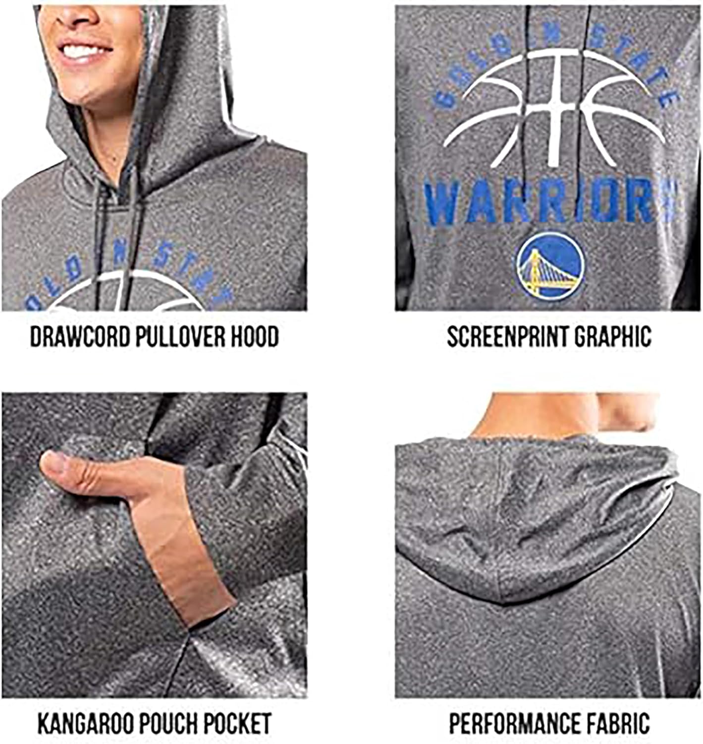 Detalle de Ultra Game Men NBA Official Super Soft Lightweight Pullover Hoodie Sweatshirt (Ultra Game by UNK)