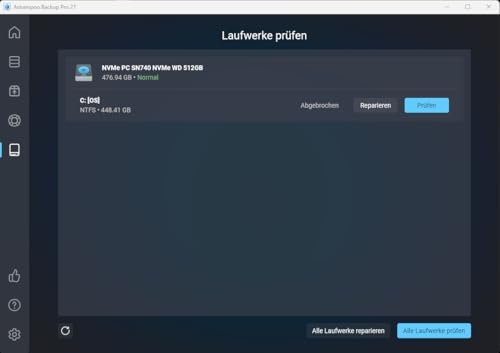 Detalle de Backup Pro 27 – Datensicherung und Notfallwiederherstellung für Windows 11/10