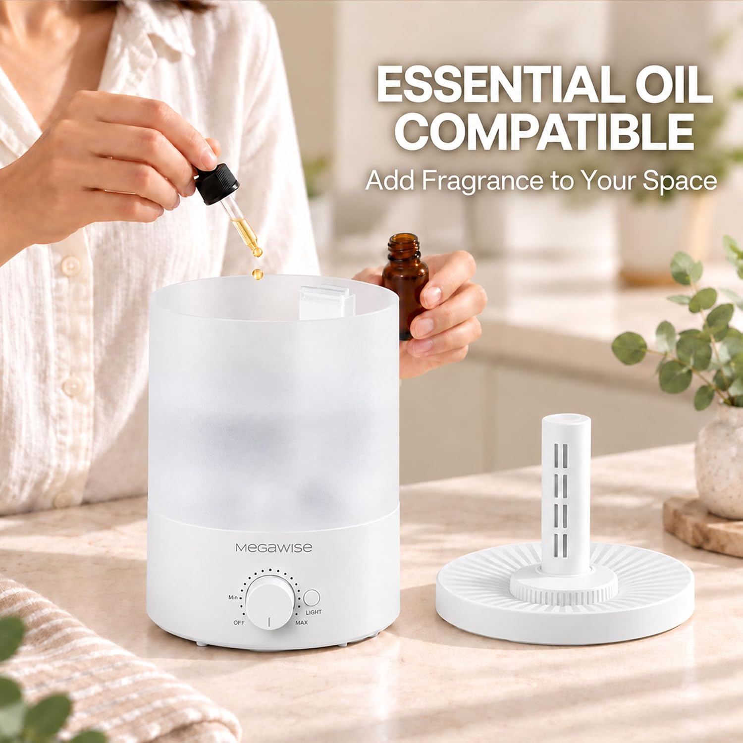 Detalle 2 de MEGAWISE Topfill 3.5L Night Light Humidifier ๐