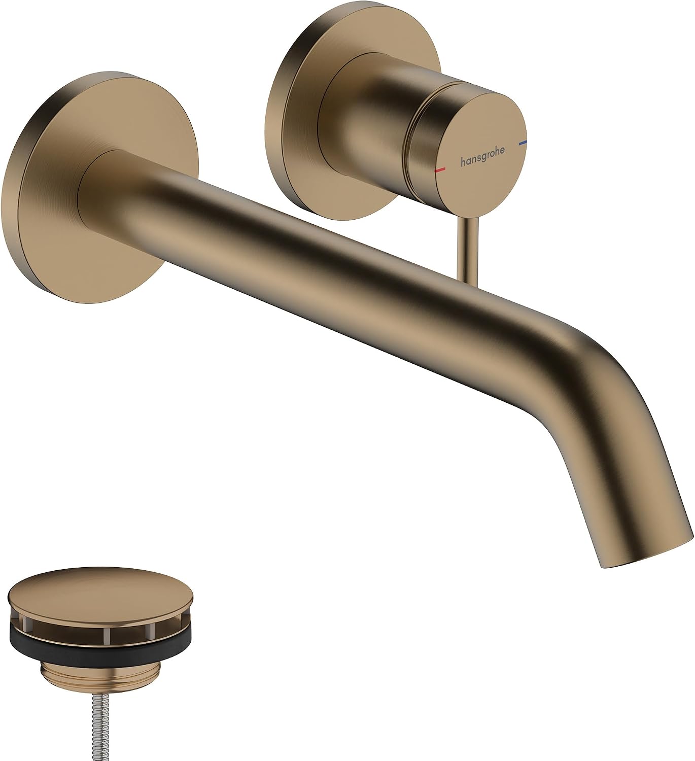 Detalle de Hansgrohe Tecturis S Waschtischarmatur Unterputz – Wandmontage, 22,5 cm Auslauf, EcoSmart+ Brushed Bronze