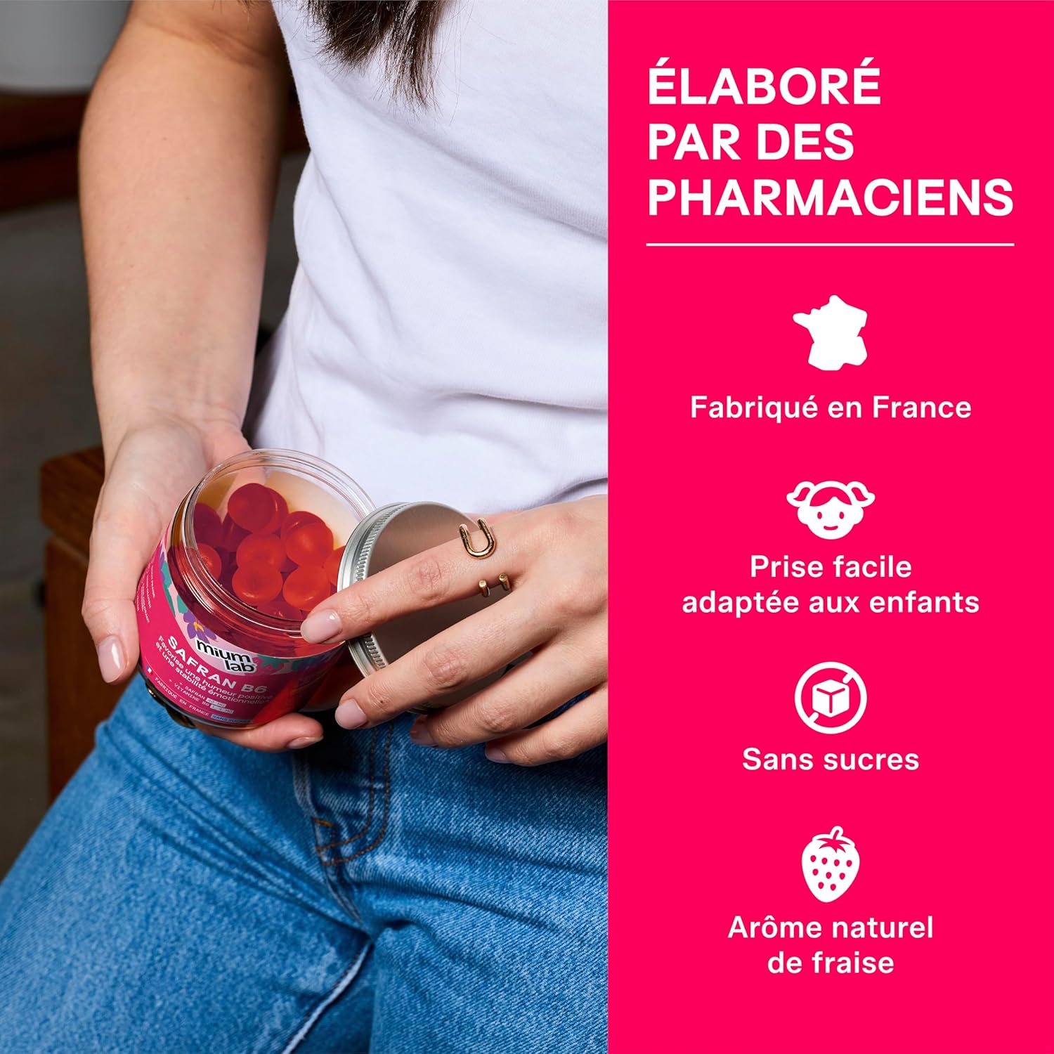 Thumbnail 6 de Mium Lab Gummies Safran B6 (40 mg) – Complément alimentaire sans sucres, enfants dès 4 ans & adultes