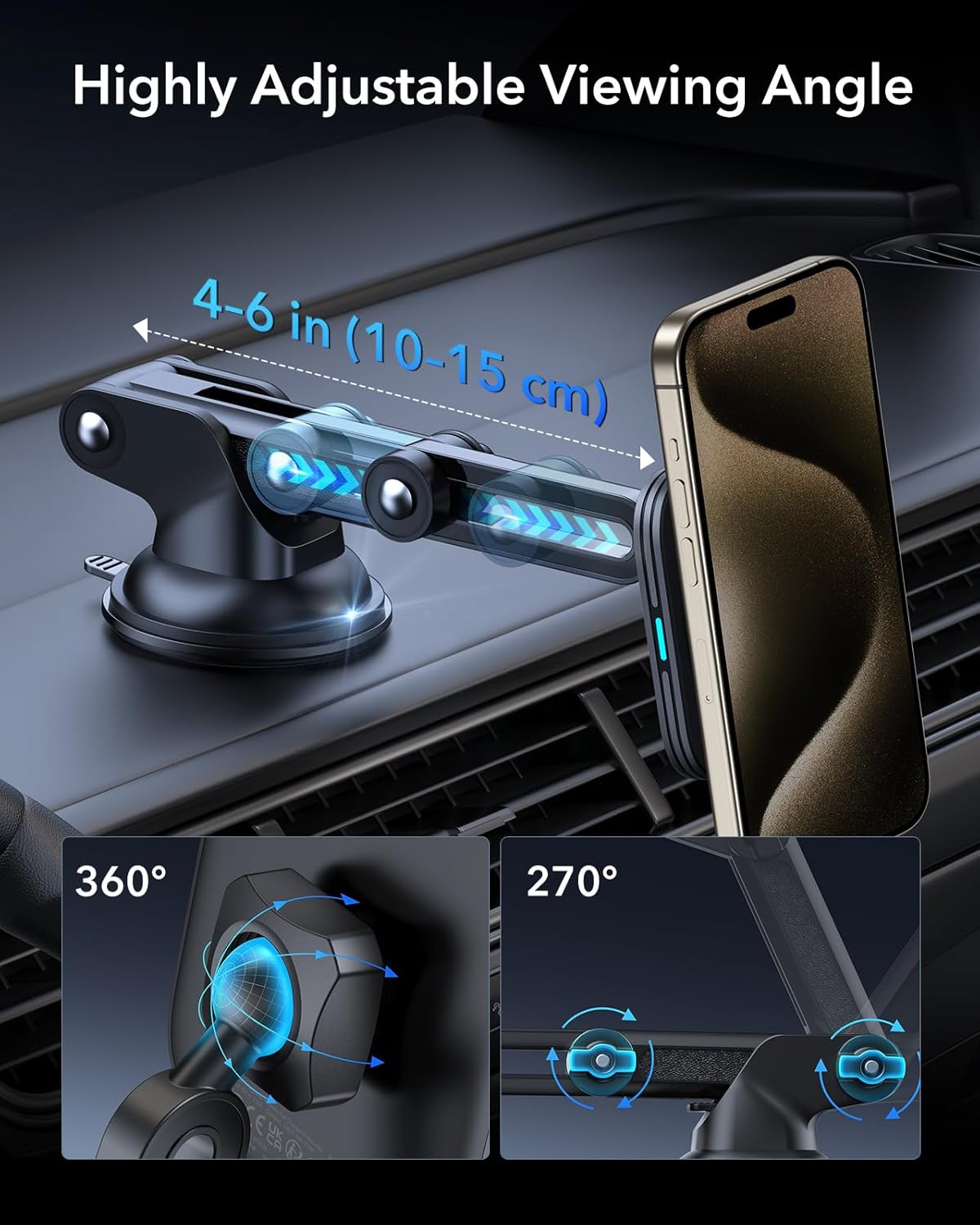 Thumbnail 6 de ESR S25 MagSafe Car Mount Charger 15W