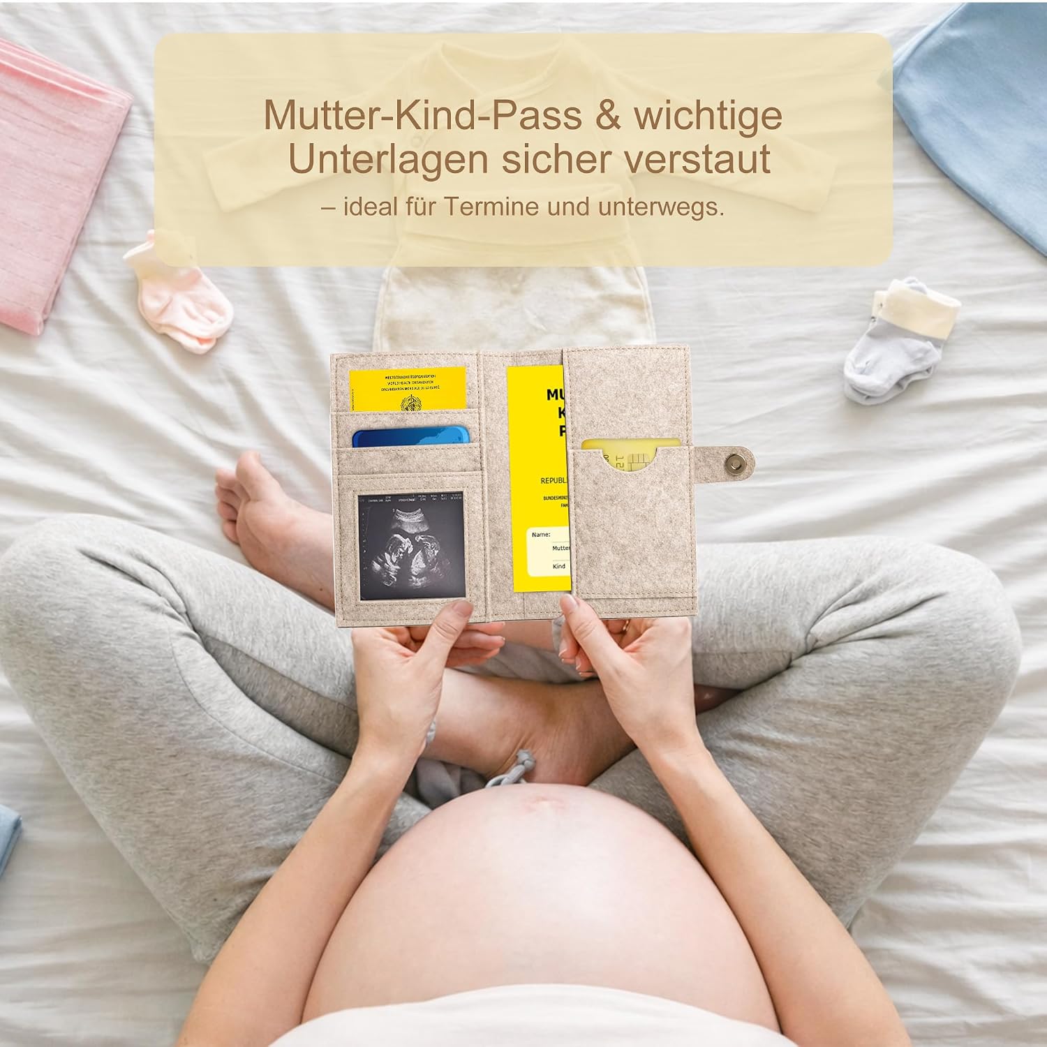 Thumbnail 6 de Mutter-Kind-Pass Hülle aus Filz – passend für Österreich, mit Innenfächern