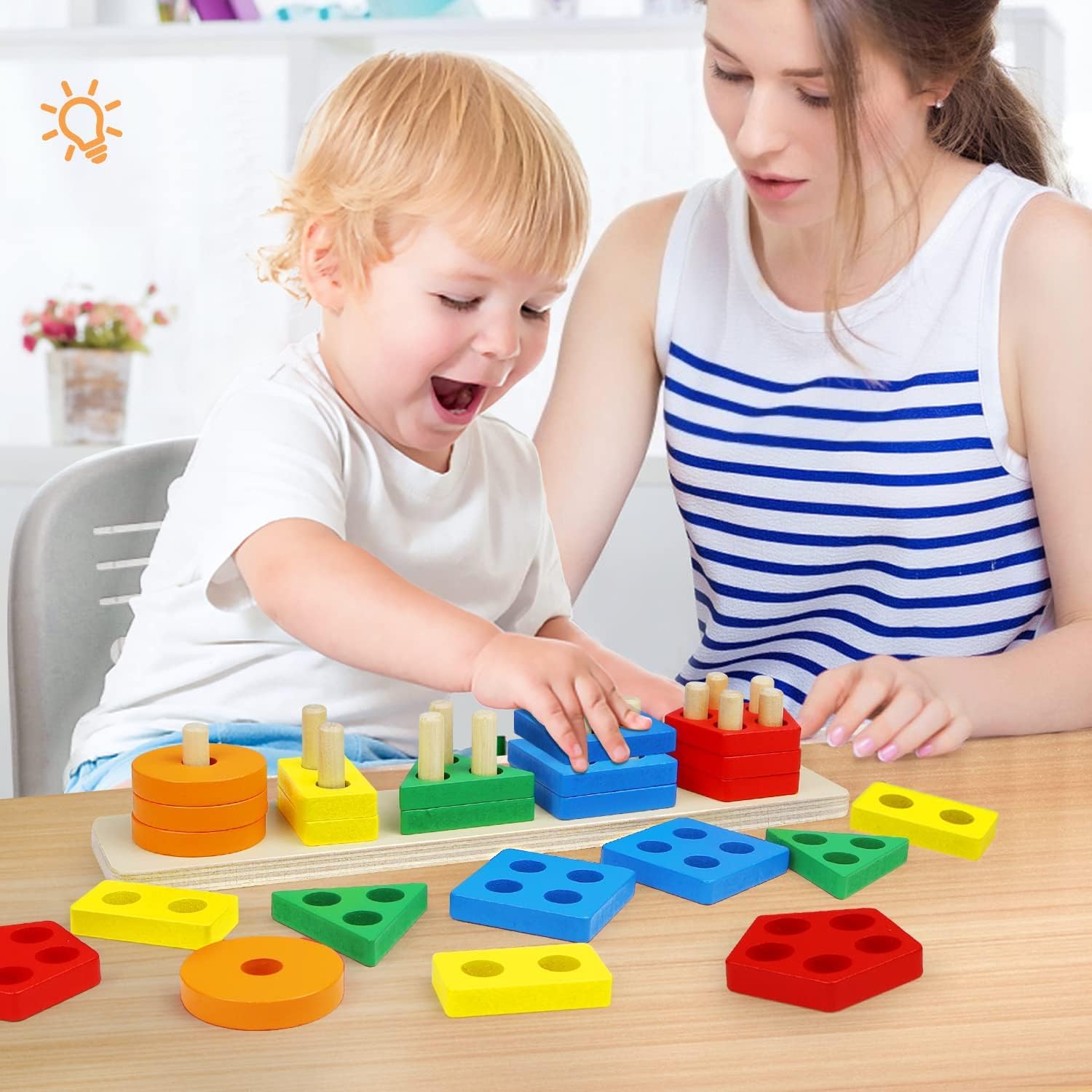 Detalle 1 de Joozmui Steckpuzzle Holz ab 1 Jahr