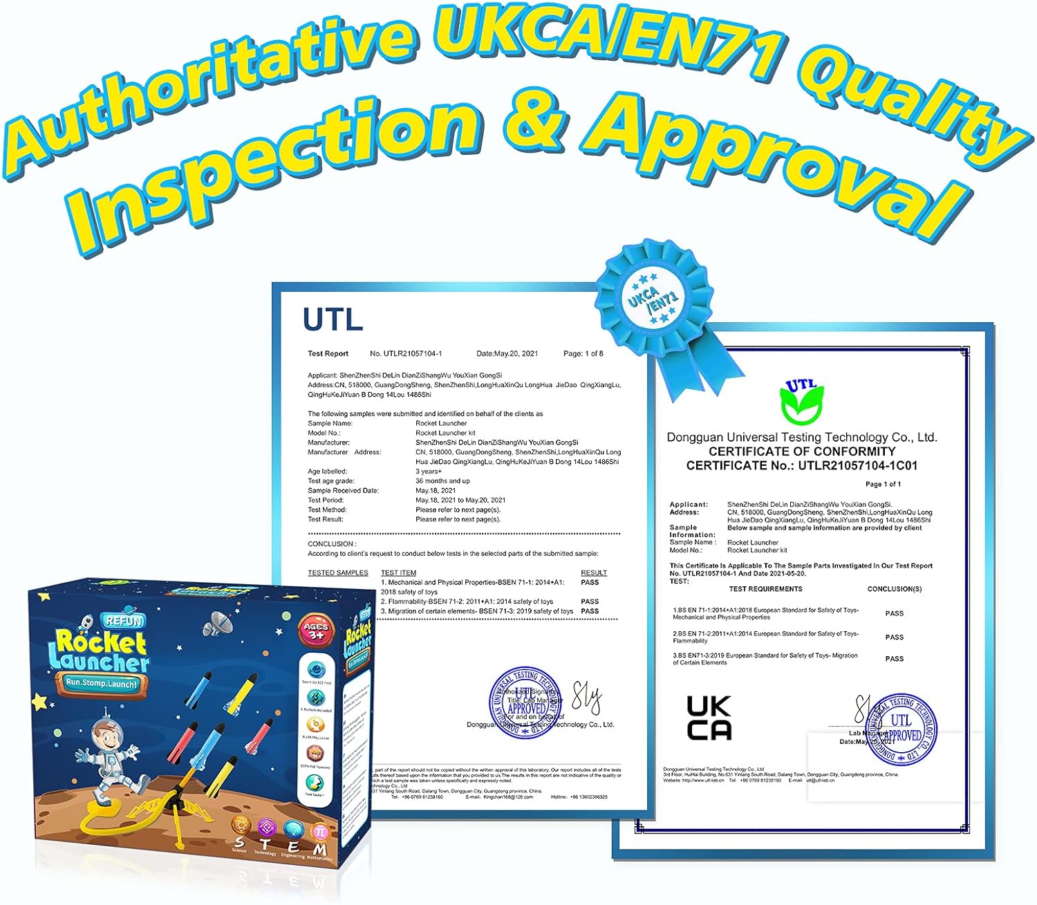 Thumbnail 1 de REFUN Rocket Launcher 6 rockets toy 🚀