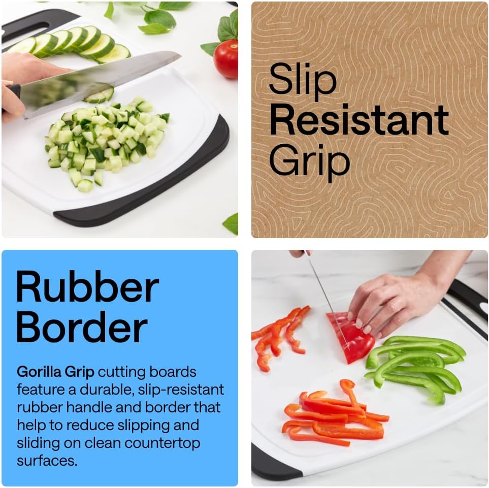 Detalle de GORILLA GRIP Reversible Cutting Board 16x11.2 in 🔪