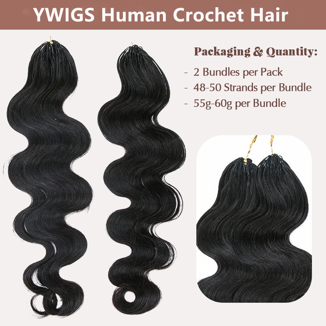 Thumbnail 2 de YWIGS 100% Human Crochet Hair: Pre-Separated, Knotless Knotless Crochet Extensions 20