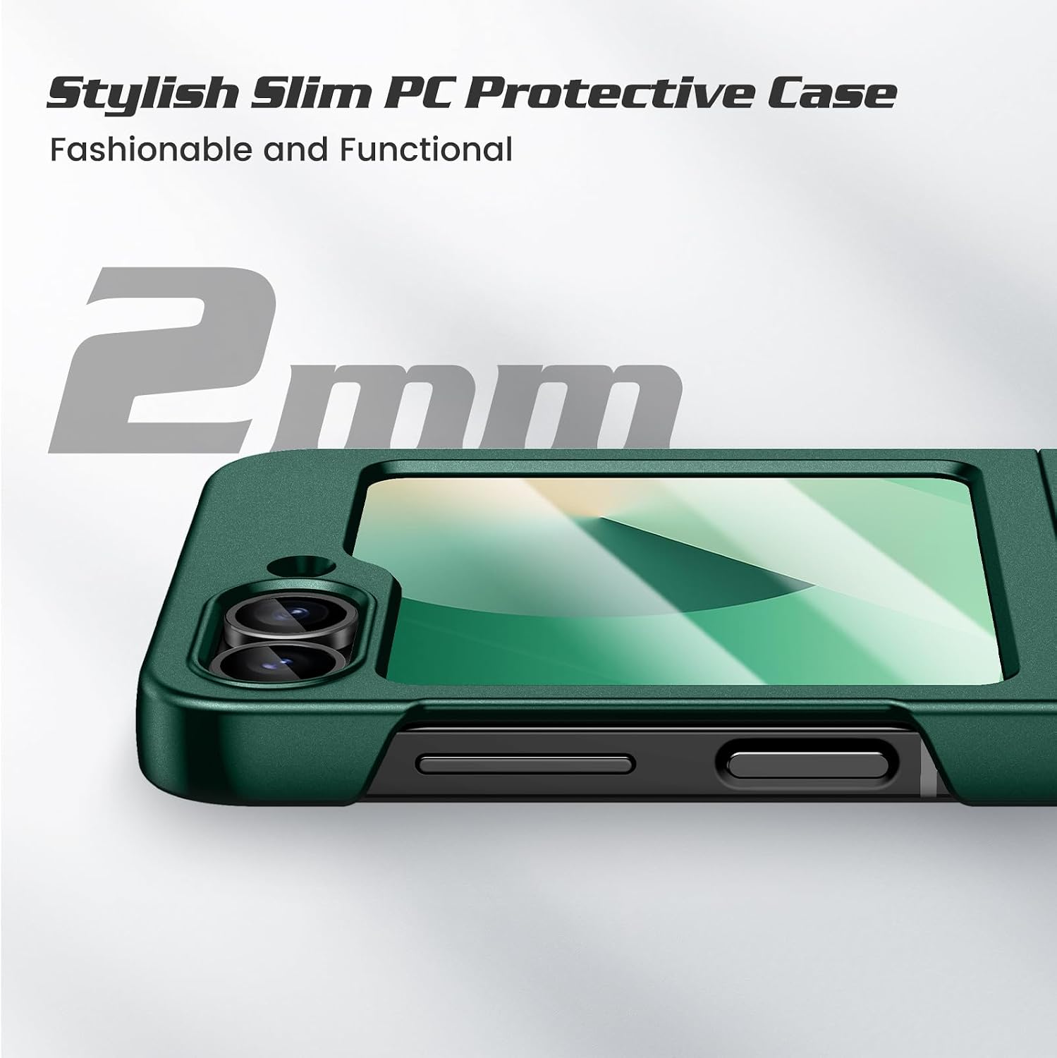 Detalle de Doeshine Ultra Slim Case with Built-in Screen Protector for Samsung Galaxy Z Flip 7 FE / Z Flip 6