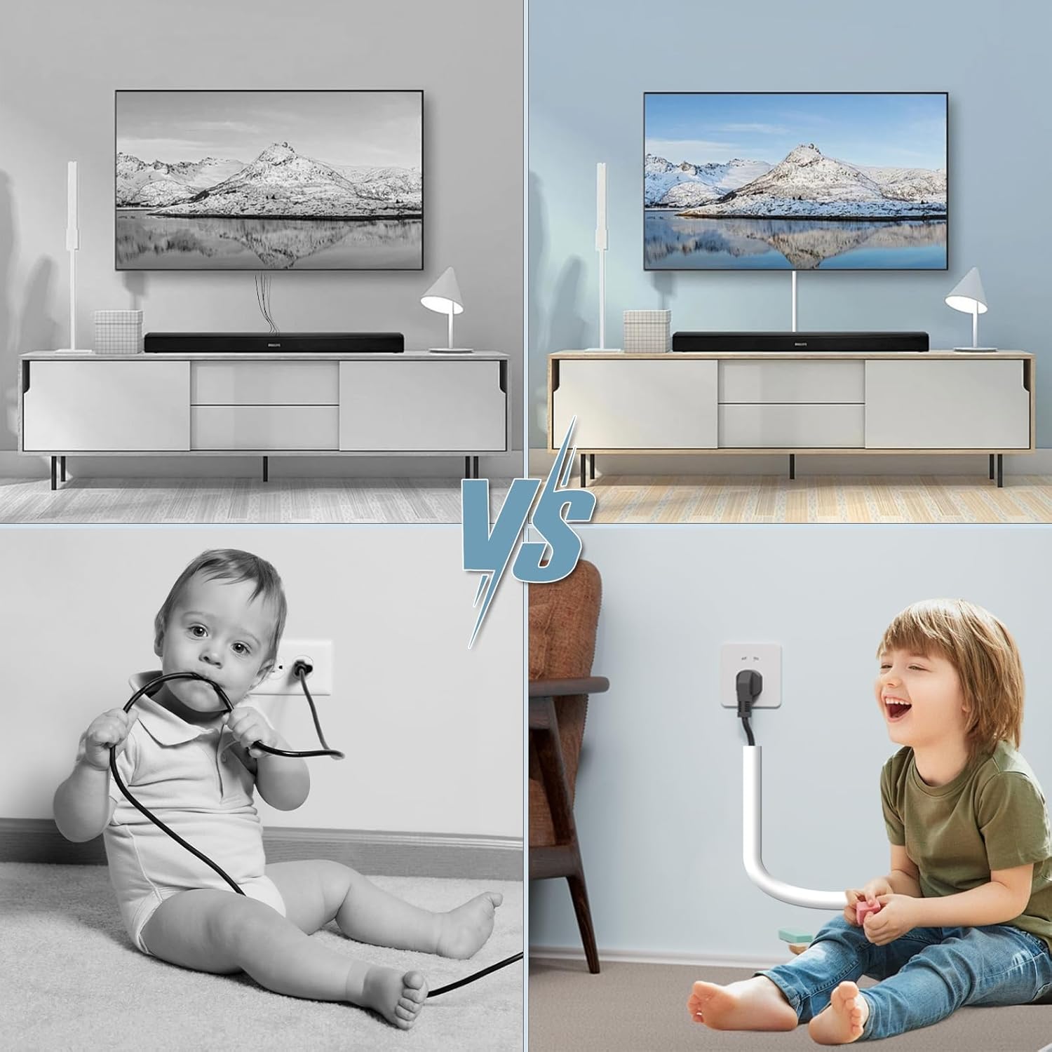 Thumbnail 4 de Kabelkanal Weiß Selbstklebend – Halbrund, 14 × 10 mm, 3 m, Silikon Kabelversteck für Wand/TV/Decke