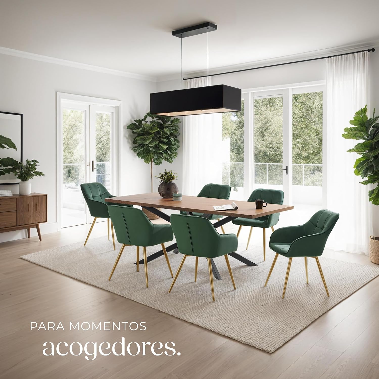 Detalle 2 de tectake Silla de comedor elegante verde