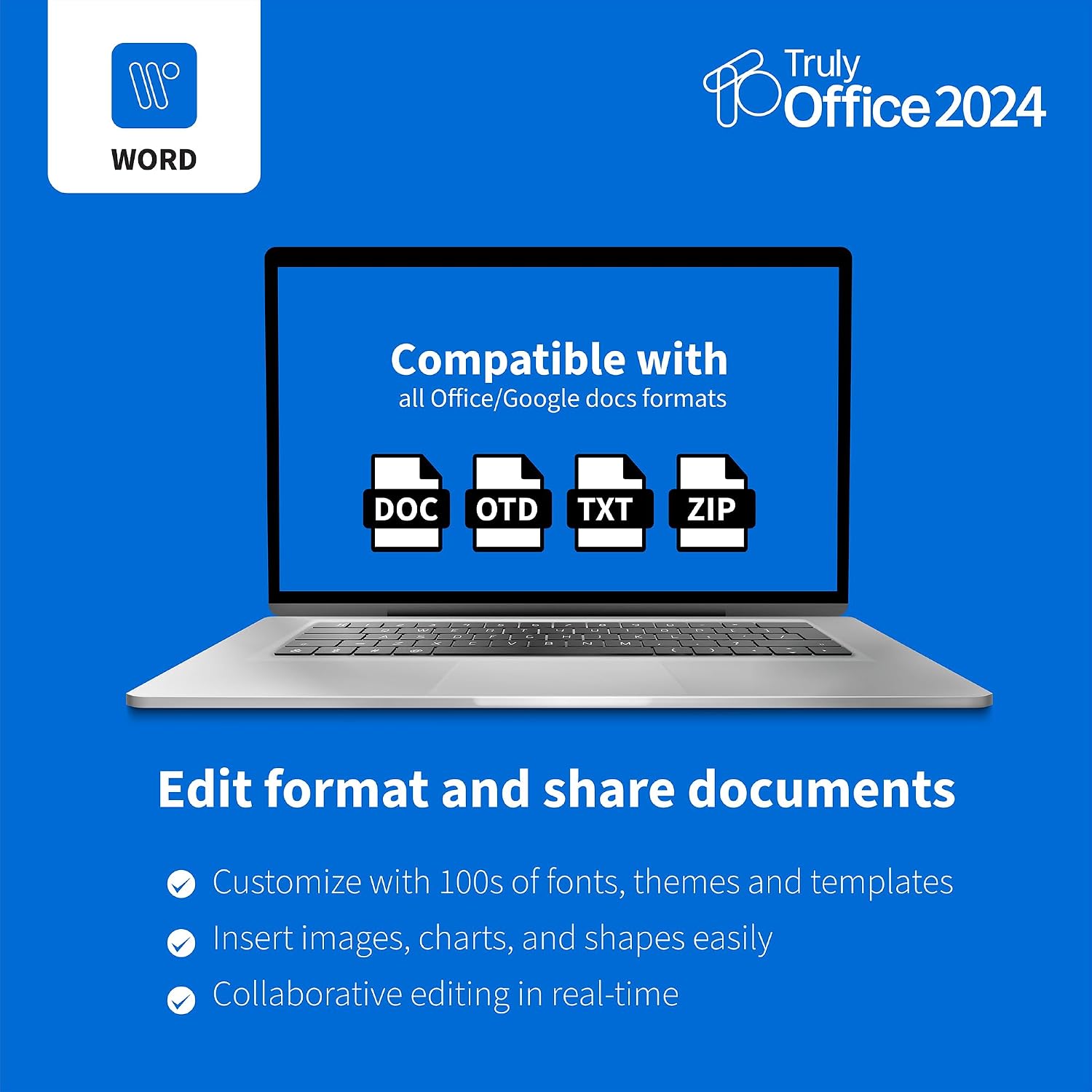 Detalle de TrulyOffice 2024 Family Lifetime License for Windows (4-in-1) – 5 Users, 5 Activation, 4 Apps